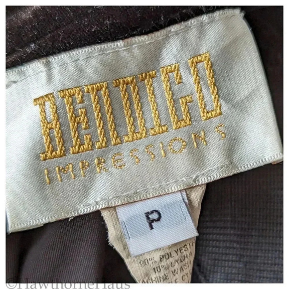 BENDIGO IMPRESSIONS Brown Velvet Vintage Dress Size P ( XS ) Hi Neck Victorian - Picture 7 of 8